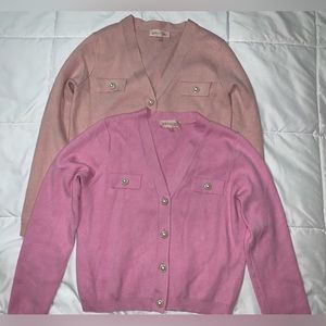 Philosophy pink cardigan duo